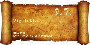 Vig Tekla névjegykártya